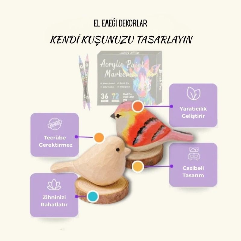 Kanatölye™ Dekoratif Kuş Tasarım Kiti - kanatölye