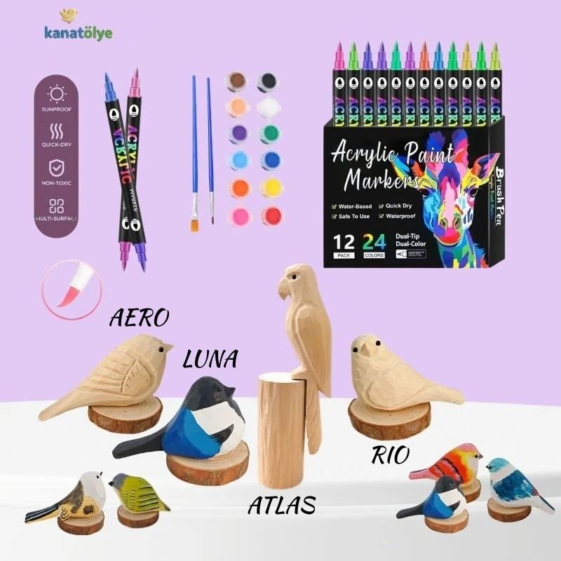Kanatölye™ Dekoratif Kuş Tasarım Kiti - kanatölye